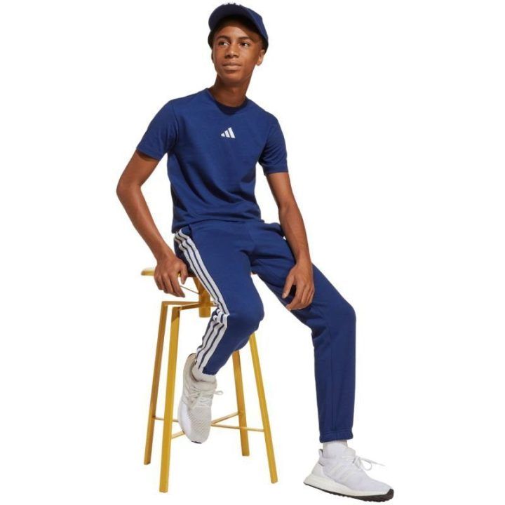 Vaikiškos medvilninės sportinės kelnės adidas Essentials, mėlynos