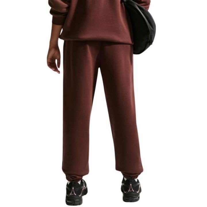Vaikiškos medvilninės sportinės kelnės Nike Sportswear Studio Fleece, rudos