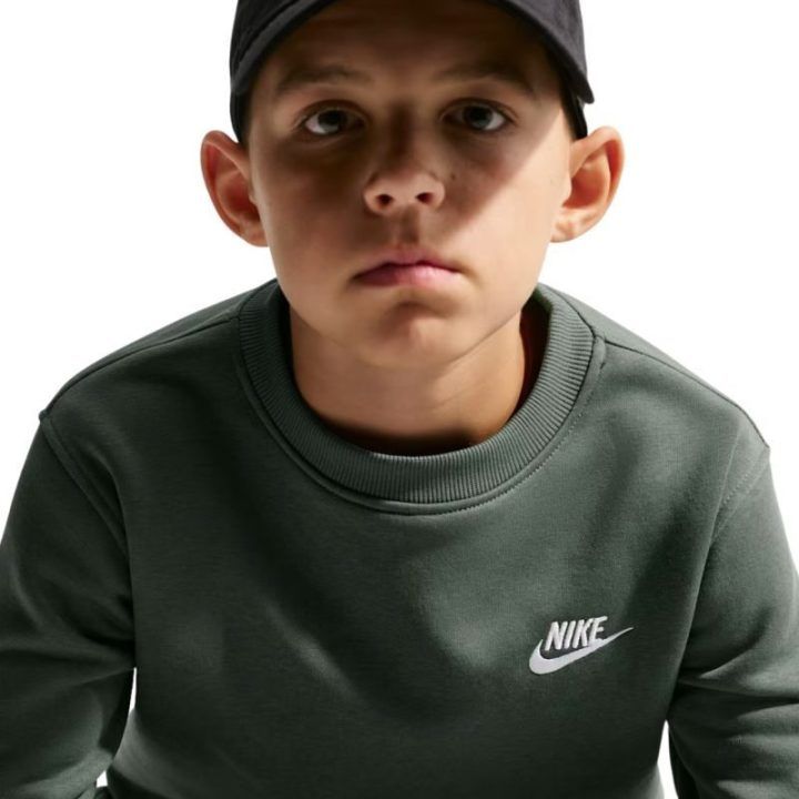 Vaikiškas džemperis Nike Sportswear Club Fleece, tamsiai žalias