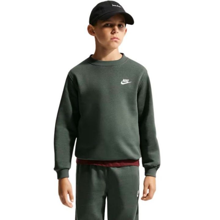 Vaikiškas džemperis Nike Sportswear Club Fleece, tamsiai žalias