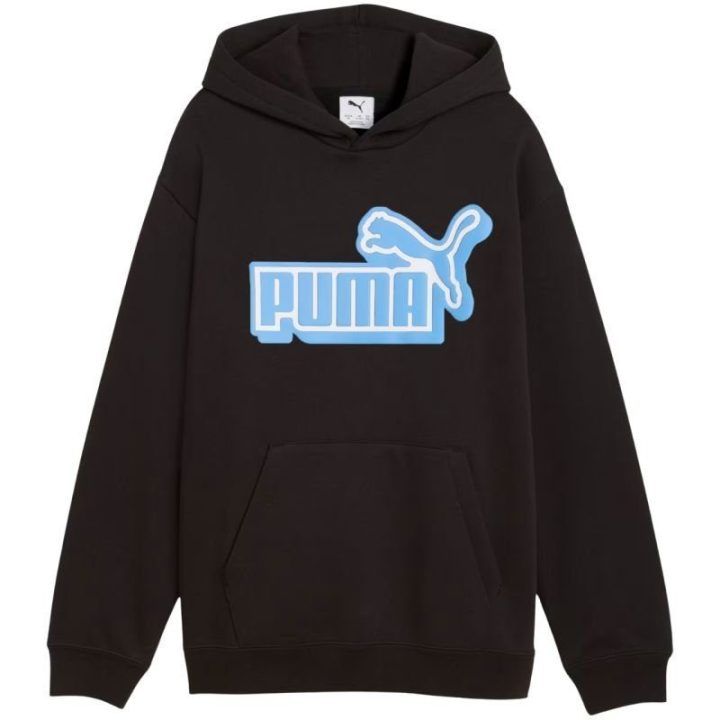 Vaikiškas džemperis su gobtuvu Puma Ess Logo Lab, juodas
