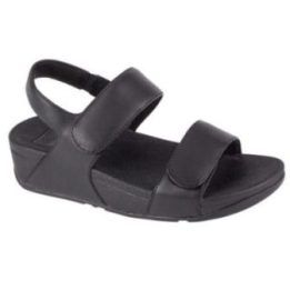 Moteriškos odinės basutės su lipukais FitFlop Lulu, juodos