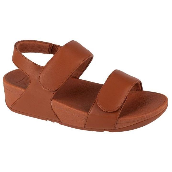 Moteriškos odinės basutės su reguliuojamu pločiu FitFlop Lulu, rudos