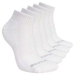 Unisex ketvirčio ilgio kojinės su kilpiniu mezginiu Skechers, 5 poros, baltos