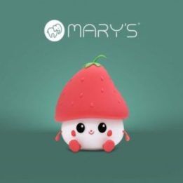 Naktinė LED lempa braškės formos Mary's, balta ir raudona