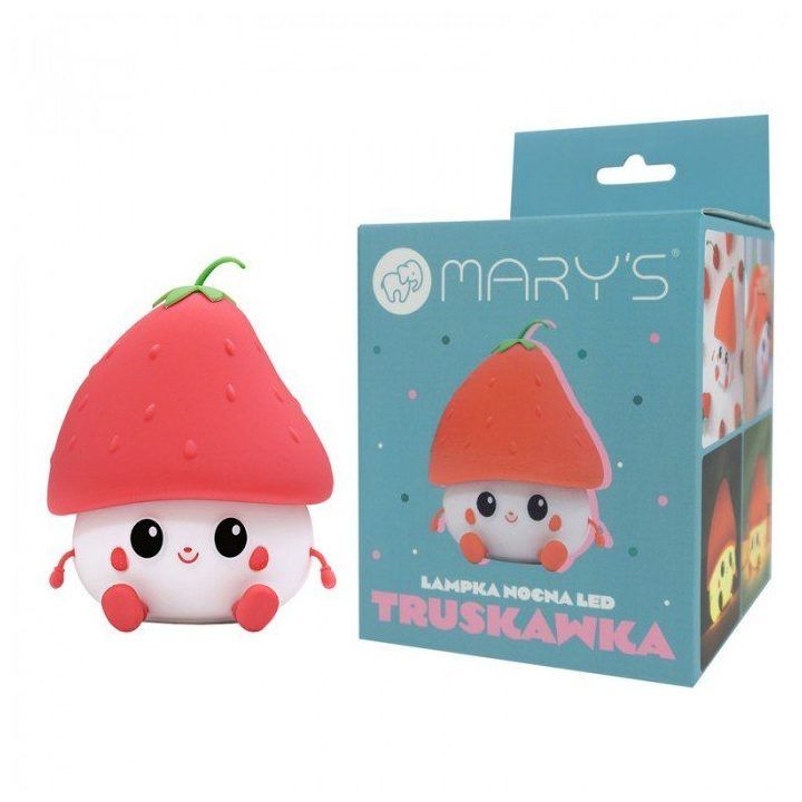 Naktinė LED lempa braškės formos Mary's, balta ir raudona