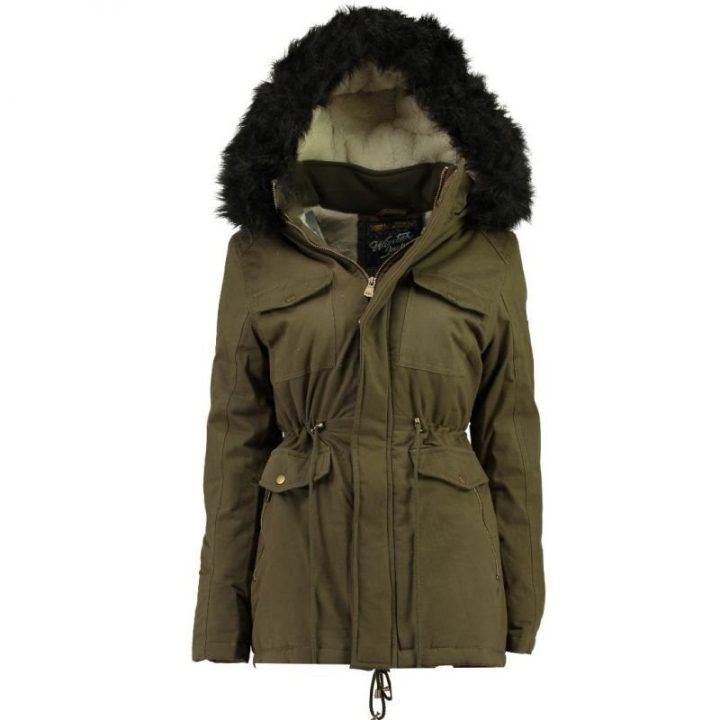 Moteriška pašiltinta žieminė parka Geographical Norway, chaki