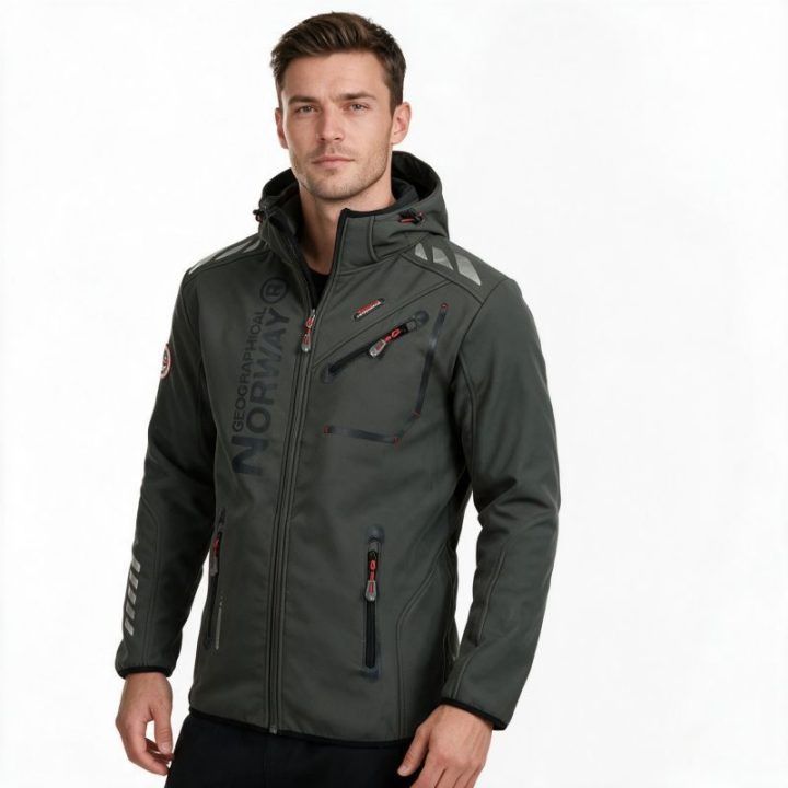 Vyriška softshell striukė Geographical Norway, tamsiai pilka ir juoda