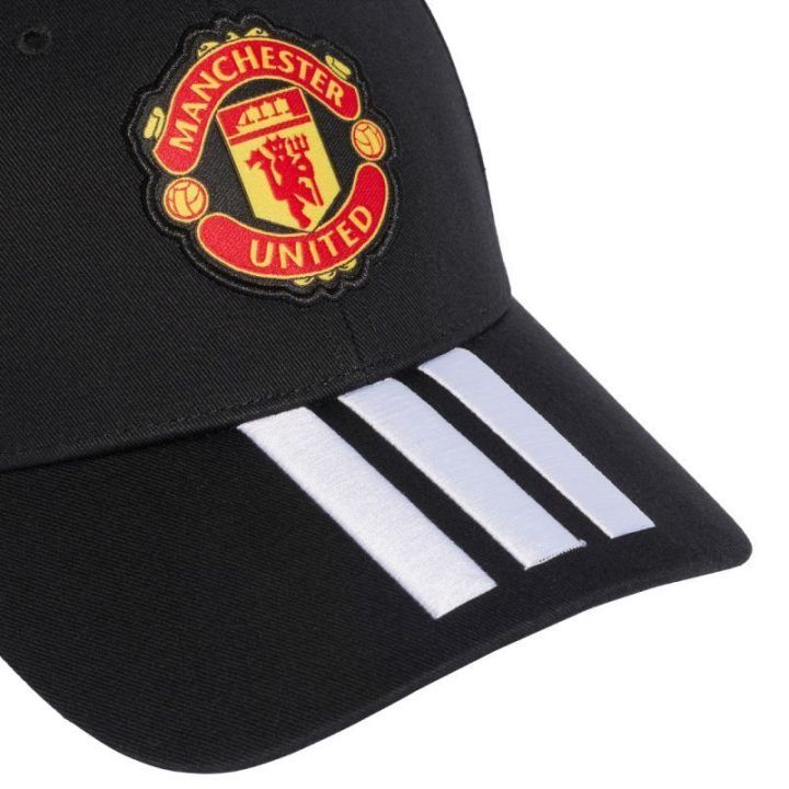 Medvilninė kepurė su snapeliu adidas Manchester United, juoda