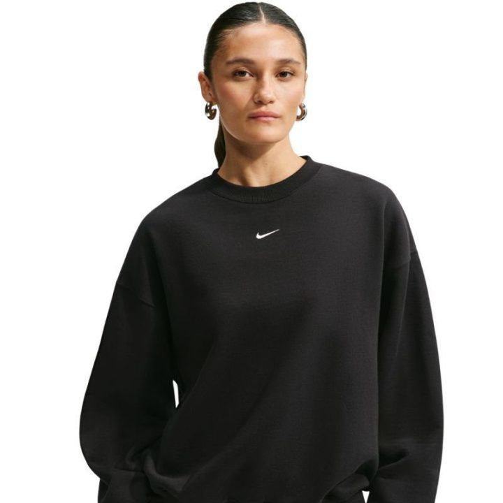 Moteriškas medvilninis džemperis Nike Studio Fleece, juodas