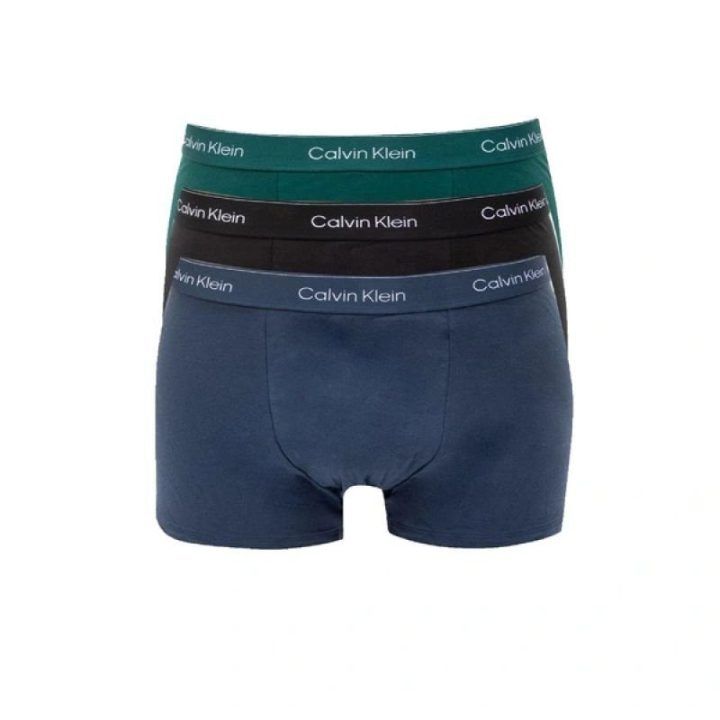Vyriškų bokserių rinkinys Calvin Klein, 3 poros, žali, pilki ir tamsiai mėlyni