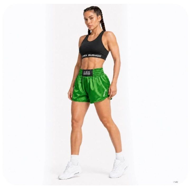 Moteriški Muay Thai šortai DBX Bushido Combatwear, pasteliniai žali