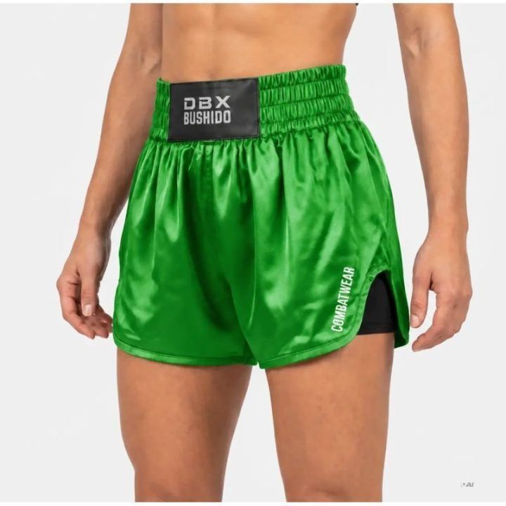 Moteriški Muay Thai šortai DBX Bushido Combatwear, pasteliniai žali