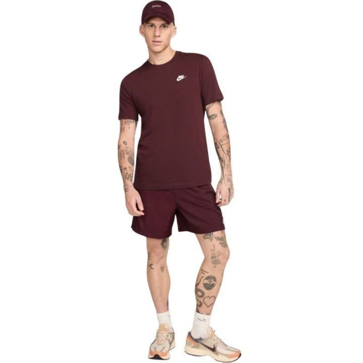 Vyriški medvilniniai marškinėliai Nike Club Tee, bordo