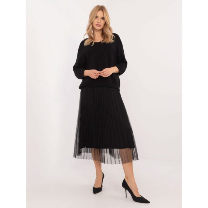 Moteriškas megztinio ir suknelės komplektas Italy Moda, juodas