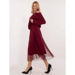 Moteriškas megztinio ir suknelės komplektas Italy Moda, bordo