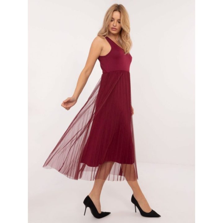 Moteriškas megztinio ir suknelės komplektas Italy Moda, bordo