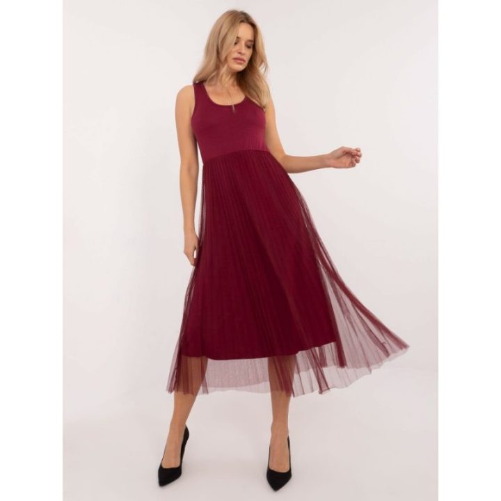 Moteriškas megztinio ir suknelės komplektas Italy Moda, bordo