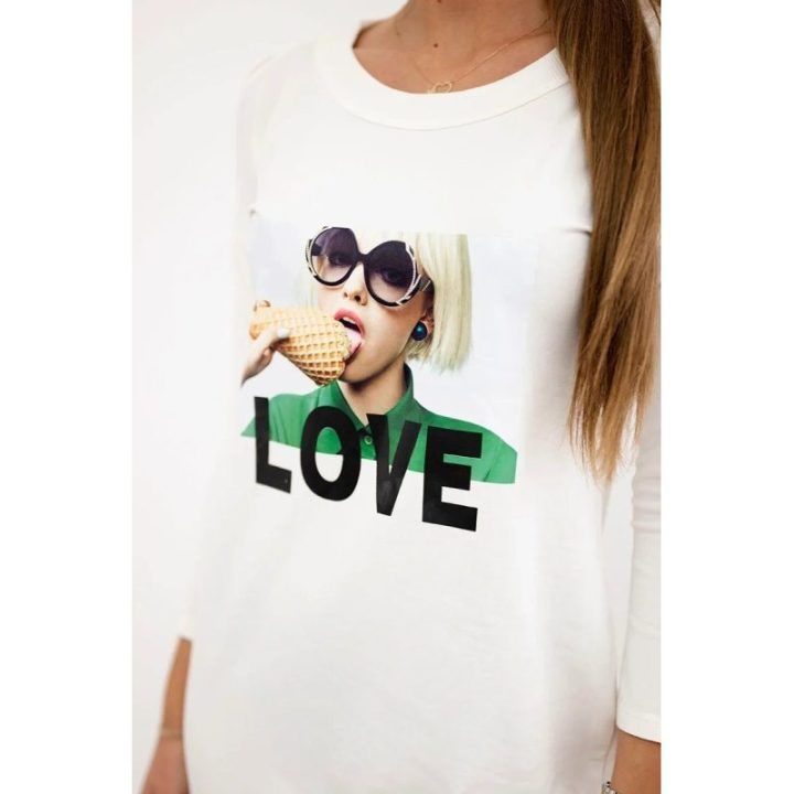 Suknelė su užrašu „Love“, kreminė
