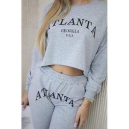 Moteriškas komplektas su „Atlanta“ užrašu, pilkas