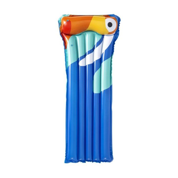 Plaukimo čiužinys su tropinio paukščio motyvu Bestway, 183 × 76 cm, mėlynas