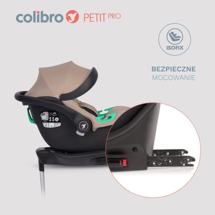 Automobilinė kėdutė su ISOFIX baze Colibro Petit Pro, karamelinė
