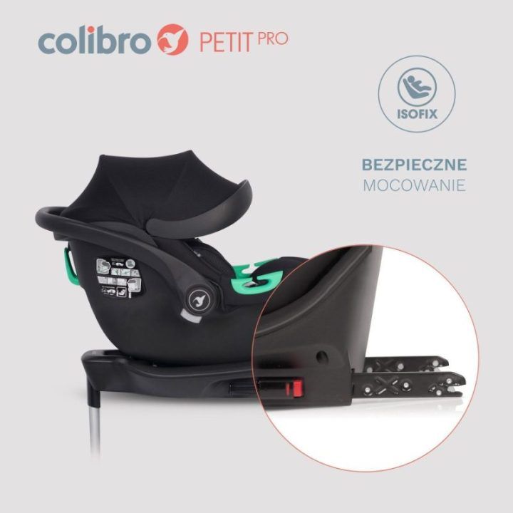 Automobilinė kėdutė su ISOFIX baze Colibro Petit Pro, juoda