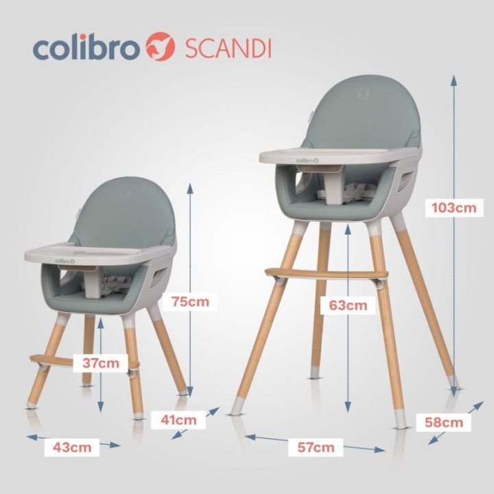 Maitinimo kėdutė 3 viename Colibro Scandi, Agava