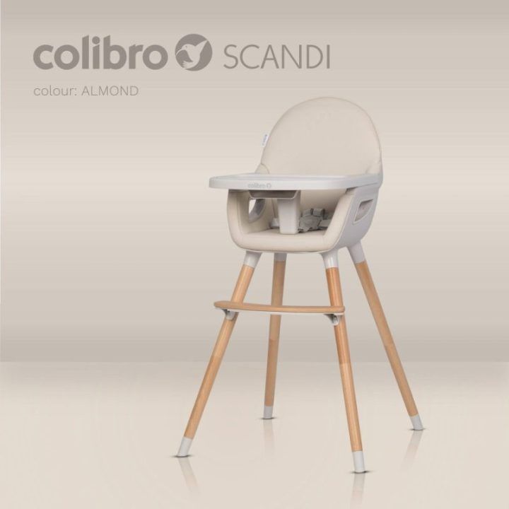 Vaikiška maitinimo kėdutė 3 viename Colibro Scandi, migdolo spalvos