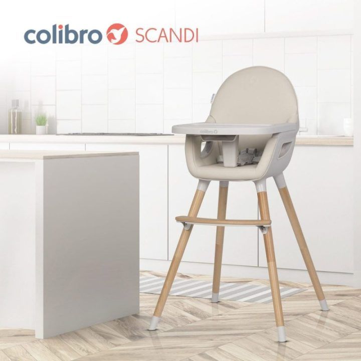 Vaikiška maitinimo kėdutė 3 viename Colibro Scandi, migdolo spalvos