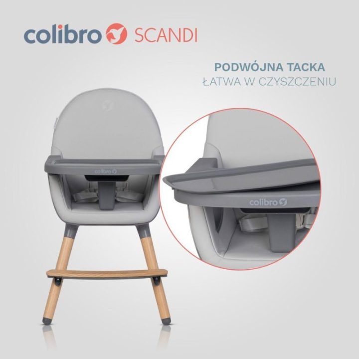 Maitinimo kėdutė 3 viename Colibro Scandi, pilka