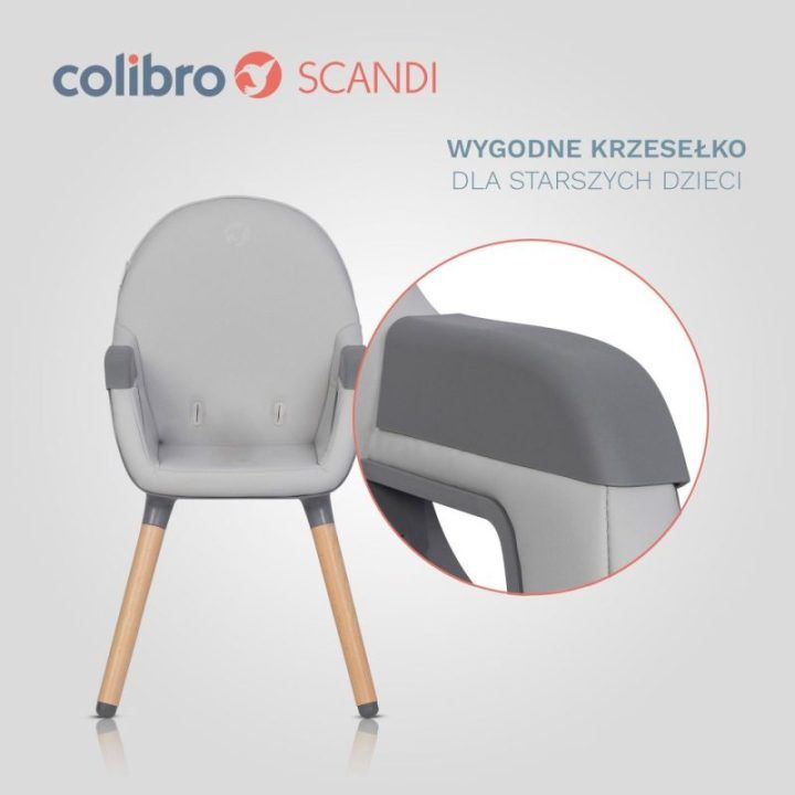 Maitinimo kėdutė 3 viename Colibro Scandi, pilka