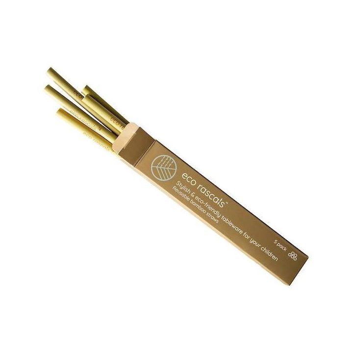 Bambukinių šiaudelių rinkinys Eco Rascals, 5 vnt., 15 cm