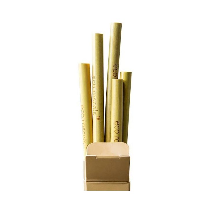 Bambukinių šiaudelių rinkinys Eco Rascals, 5 vnt., 15 cm