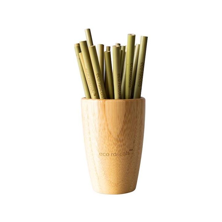 Bambukinių šiaudelių rinkinys Eco Rascals, 5 vnt., 15 cm