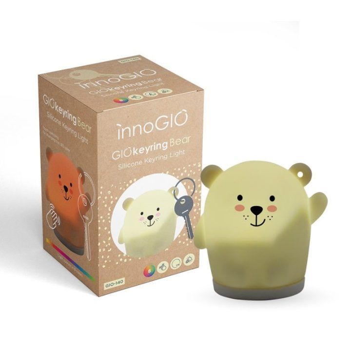 Silikoninis šviečiantis meškiuko raktų pakabukas InnoGio GIOkeyring