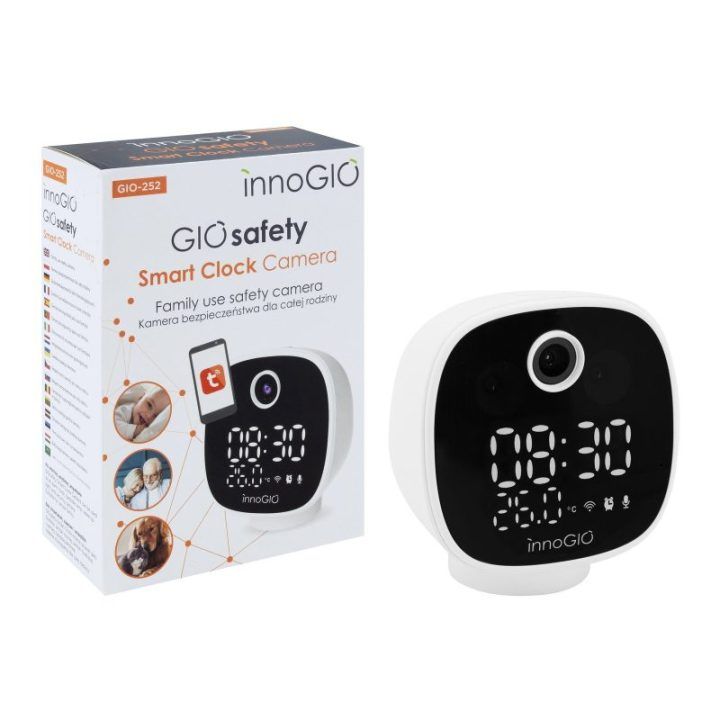 Wi-Fi vaizdo auklė InnoGIO GIOsafety Smart Clock