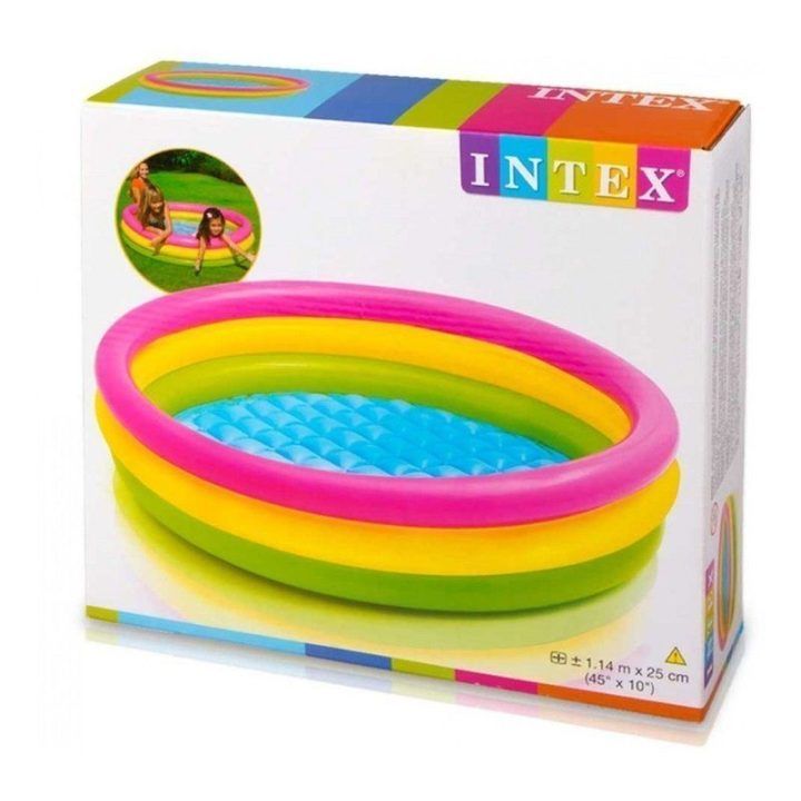 Vaikiškas pripučiamas vaivorykštinis baseinėlis Intex, 86 × 25 cm