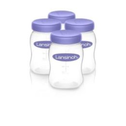 Pieno laikymo buteliukų rinkinys Lansinoh, 4 vnt., po 160 ml