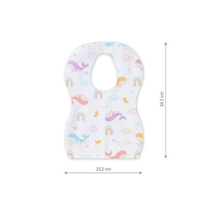 Vienkartiniai seilinukai su kišene BabyOno, 10 vnt., 15 × 20 cm