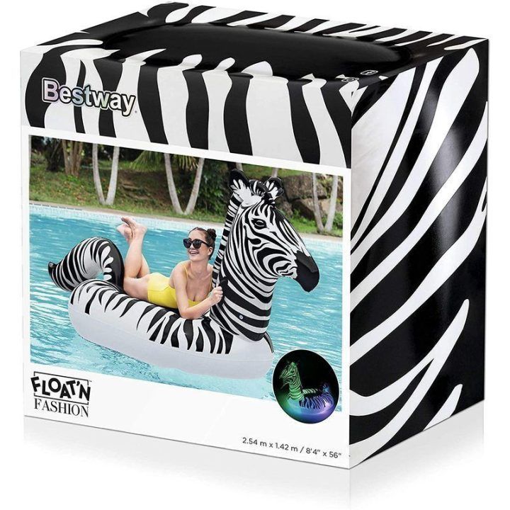 Pripučiamas čiužinys-zebras su LED šviesomis Bestway, 254 × 142 cm