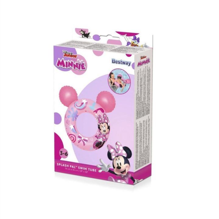 Pripučiamas plaukimo ratas su Minnie Mouse ausimis Bestway, 74 × 76 cm