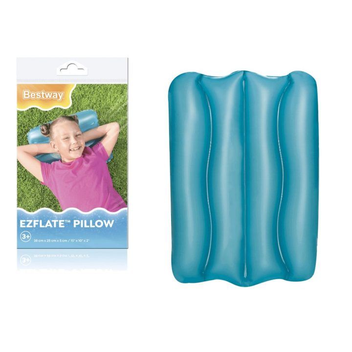 Pripučiama pagalvė su grioveliais Bestway, 38 × 25 × 5 cm, mėlyna