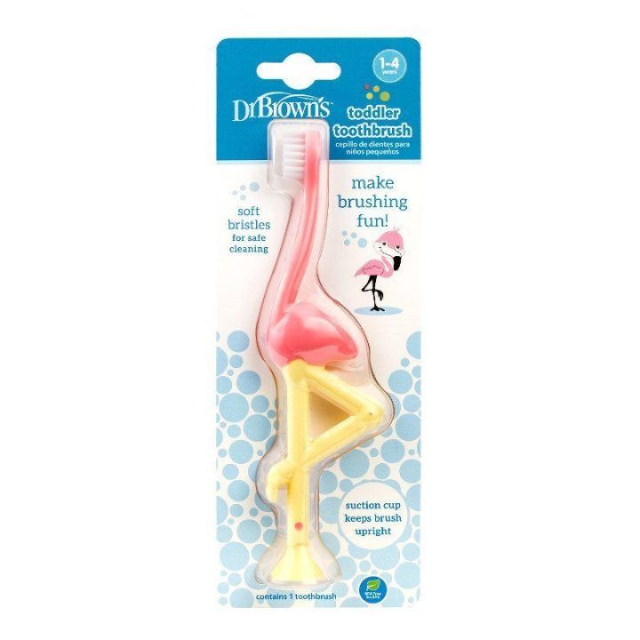 Dantų šepetėlis su flamingo motyvu Dr. Brown's, 1–4 m