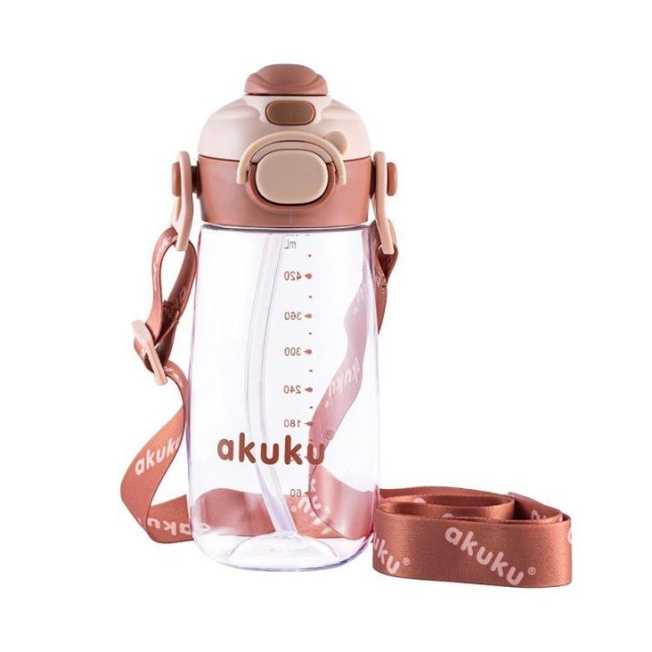 Gertuvė su šiaudeliu Akuku, 480 ml, nuo 5 metų, mokos spalvos