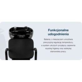 Plaukų plovimo kriauklė su krėslu Hair System Edge Noir, juoda