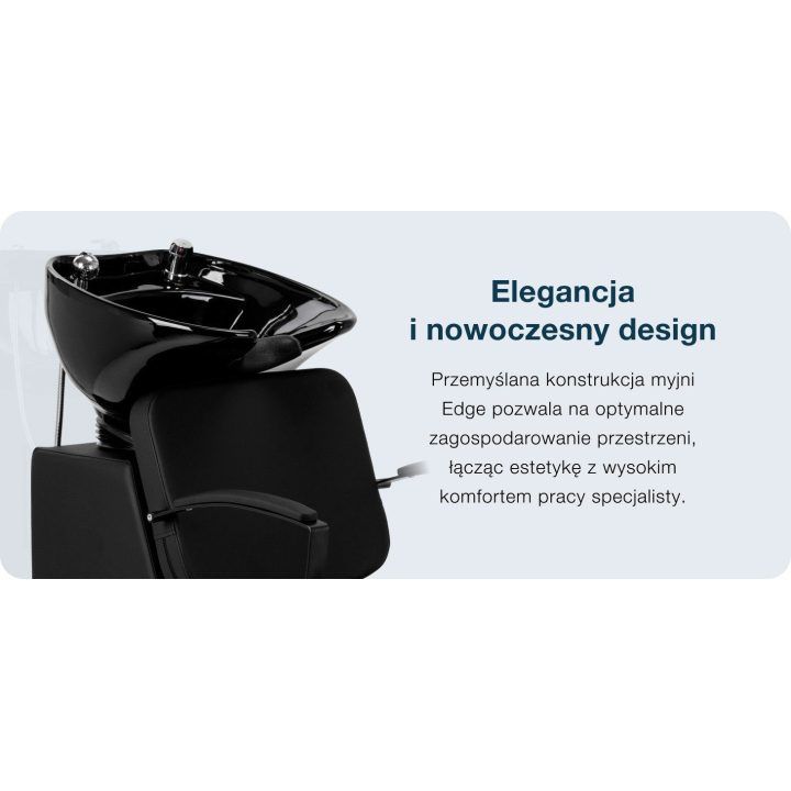Plaukų plovimo kriauklė su krėslu Hair System Edge Noir, juoda