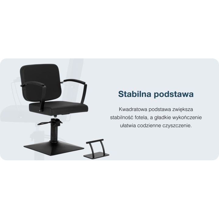 Kirpyklos krėslas su hidrauliniu keltuvu Hair System Edge Noir, juodas
