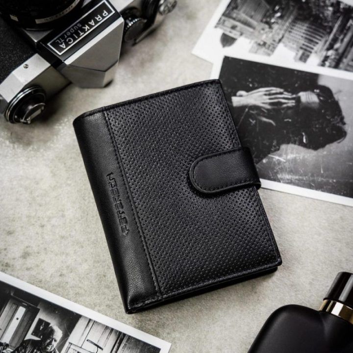 Vyriškas natūralios odos dovanų rinkinys Peterson PTN SET N4L-DOT BLACK