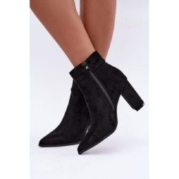 Moteriški aulinukai su storu 9,5 cm kulnu Step in style, juodi